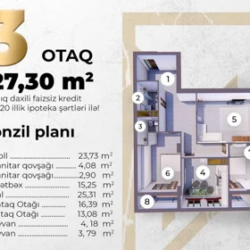 In Baku 127.0 m² apartment is for sale - Изображение 2