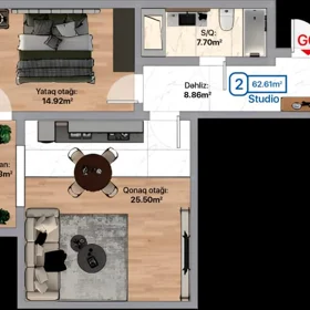 In Baku nan m² apartment is for sale - Image 3