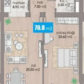 In Baku 72.0 m² apartment is for sale - Image 3