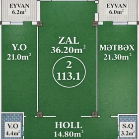 In Baku 113.0 m² apartment is for sale - Image 3