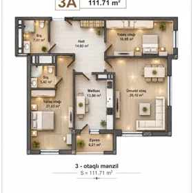 In Khirdalan 112.0 m² apartment is for sale - Image 4